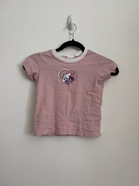 Toddler Pink Minnie Mouse Heart Graphic Tee